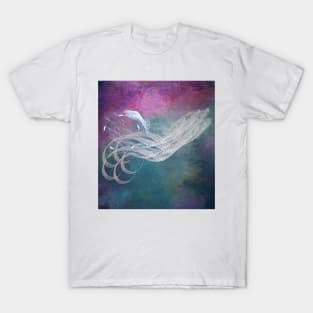 Surreal birds flying in a stormy sky T-Shirt